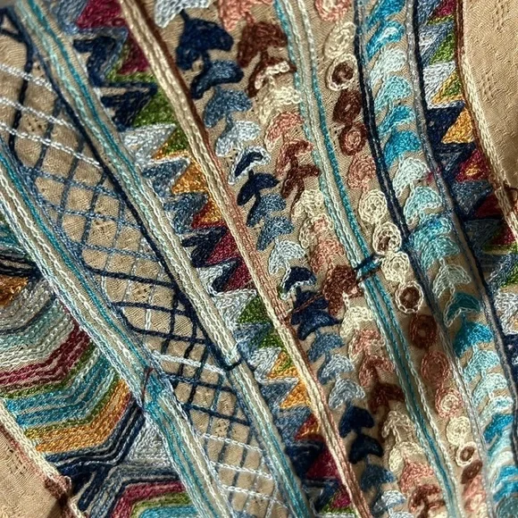 Raj Women's Tan Embroidered Poncho One Size - Picture 8 of 12